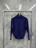 Cremefarbener Langarmstrickpullover mit Herz-Logo – Herren