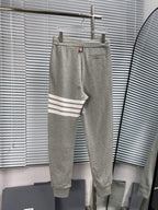 Marineblaue Jogginghose aus Baumwolle mit Bar-Streifen – Herren