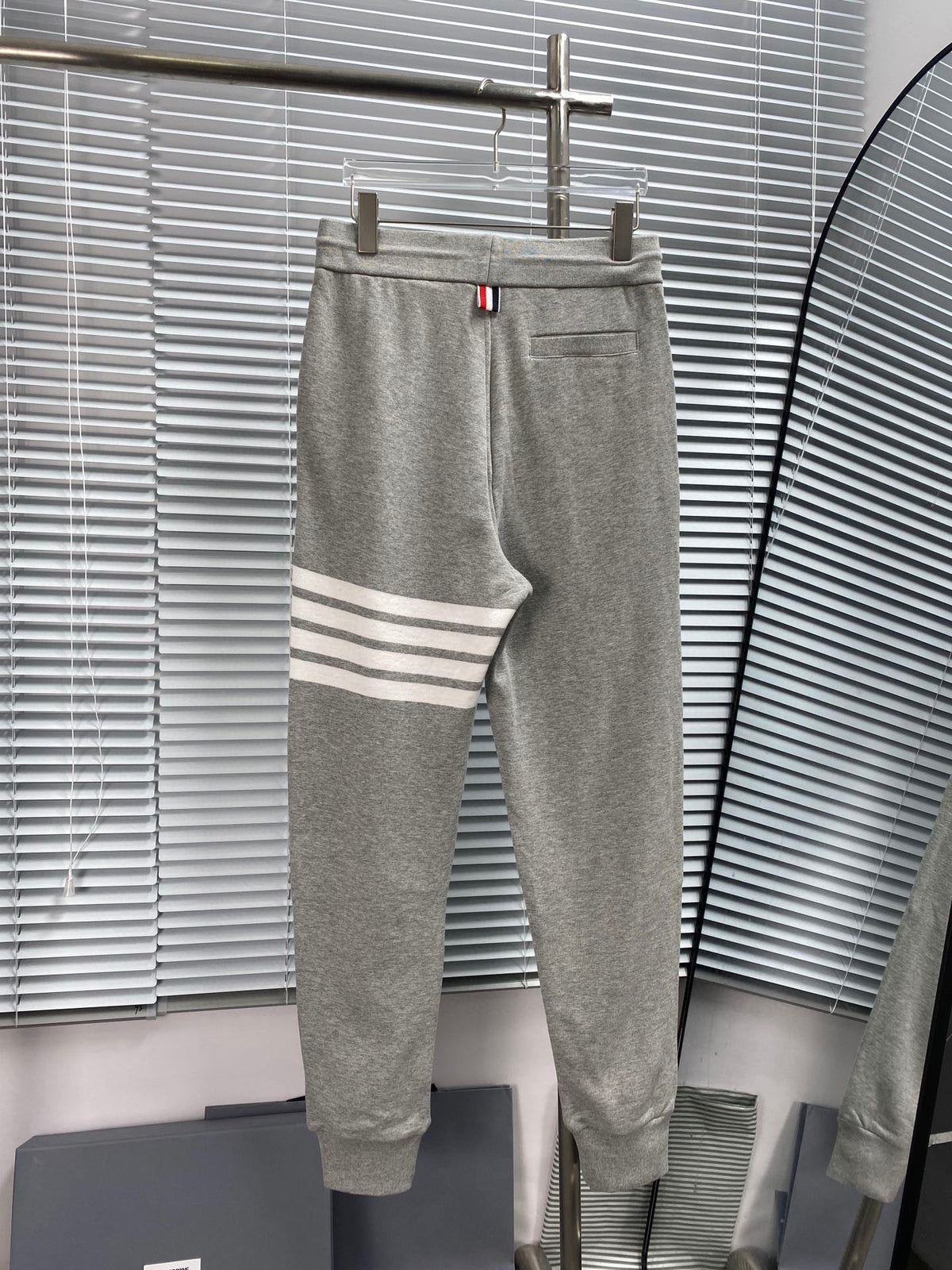 Navy Cotton Bar Stripe Joggers - Men's