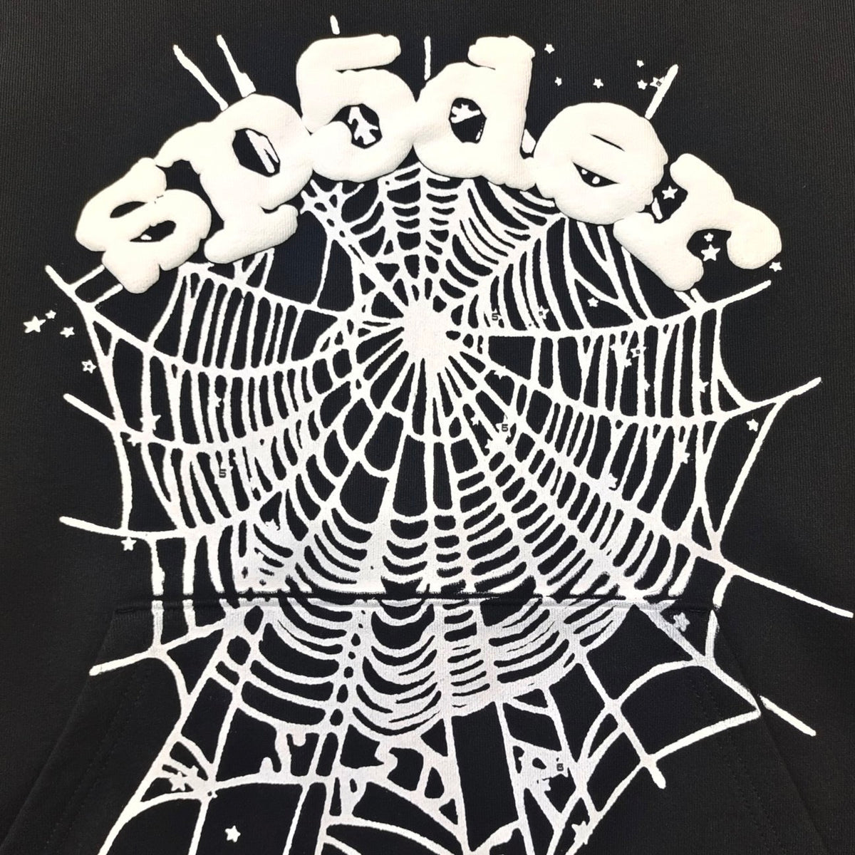 Black Cotton Web Graphic Pullover - Men's