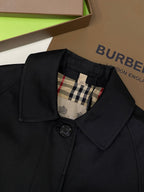 Marineblauer schlichter Baumwoll-Car Coat – Herren