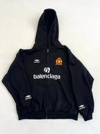 Schwarze Baumwoll-Sweatjacke mit Grafik – Herren