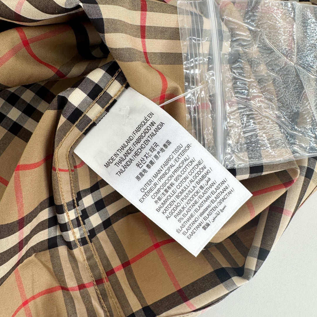 Beige Baumwoll-Langarmshirt mit Vintage Check – Herren