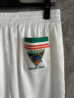 White Cotton Web Stripe Drawstring - Men's