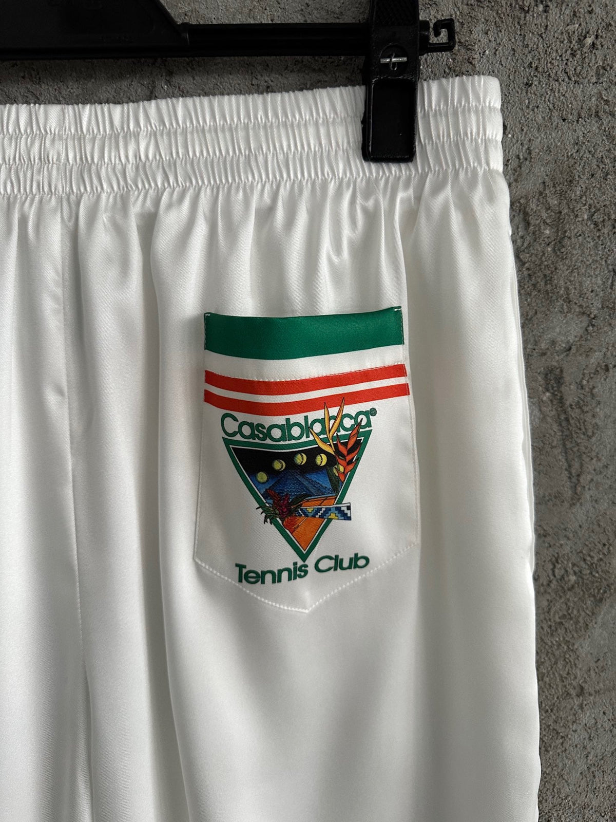 White Cotton Web Stripe Drawstring - Men's