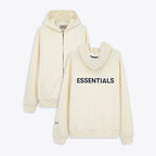 Beige Cotton Logo Zip-Through - Men's