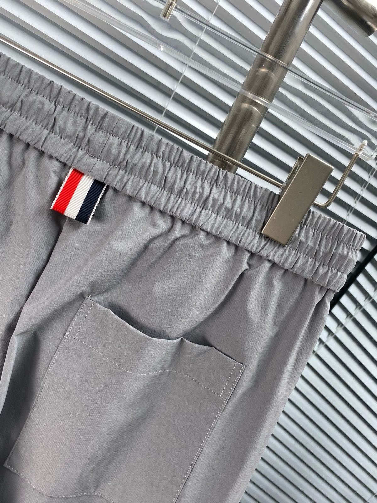 Grey Cotton Striped Cargo - Men's