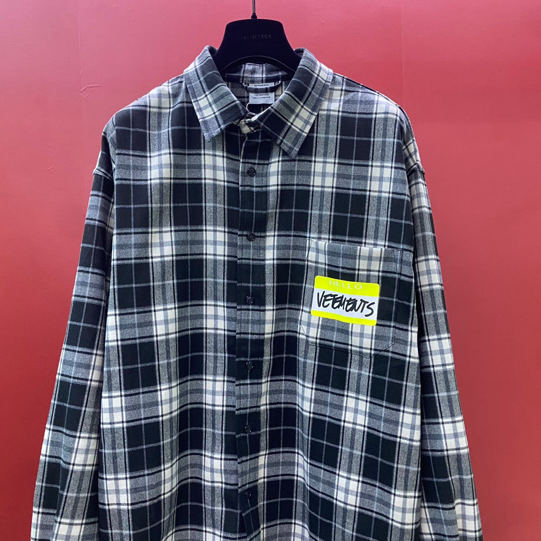 Navy Flannel Check Long-Sleeve - Men's