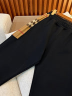 Black Cotton Cuffed Joggers - Men's