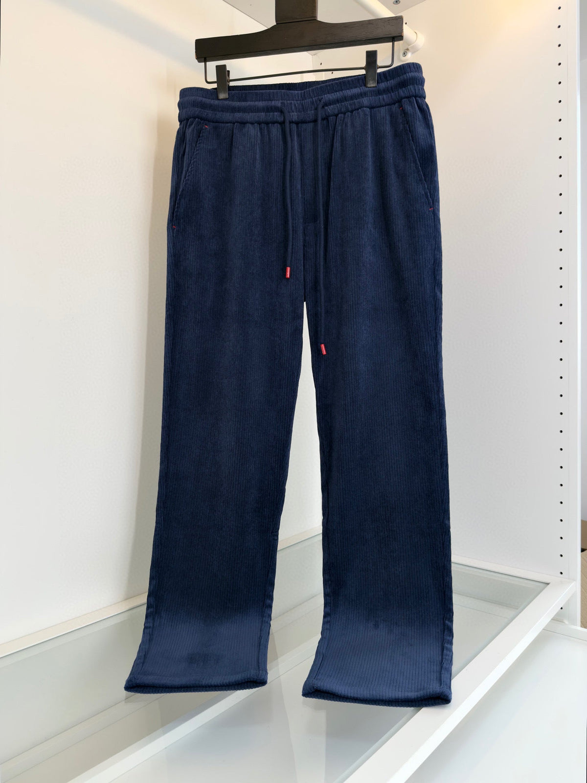 Marineblauer Velours Hosenrock mit Kordelzug – Damen