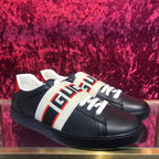 Ace Black Stripe Sneakers - Men's