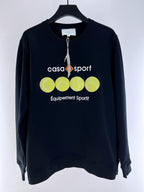 Marineblauer Baumwoll-Crewneck mit Ballgrafik – Herren