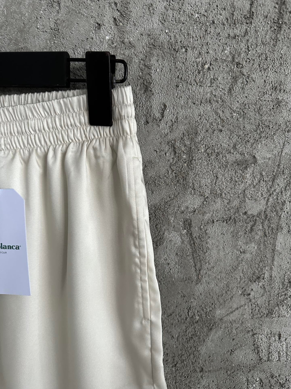 Cream Cotton Gradient Hem Drawstring - Men's