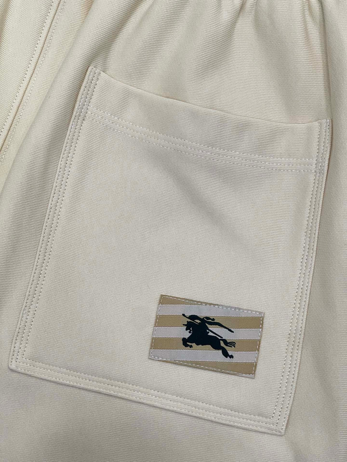 Navy Cotton Check Patch Drawstring - Men's