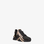 Flow Sneakers Nylon Black – flow sneakers with adjustable elastic laces and side zipper closure – LUX VERSE Luxury Designer Fashion Outlet
