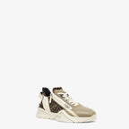 Flow Sneakers Beige – flow sneakers with adjustable elastic laces and side zip fastening – LUX VERSE Luxury Designer Fashion Outlet