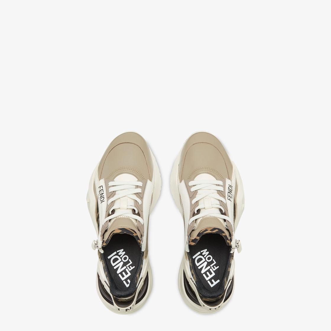 Flow Sneakers Beige – made of beige leather – LUX VERSE Luxury Designer Fashion Outlet