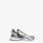 Flow Sneakers – customized with pattern on the tongue and rubber tab with embossed logo on the back – LUX VERSE Luxury Designer Fashion Outlet