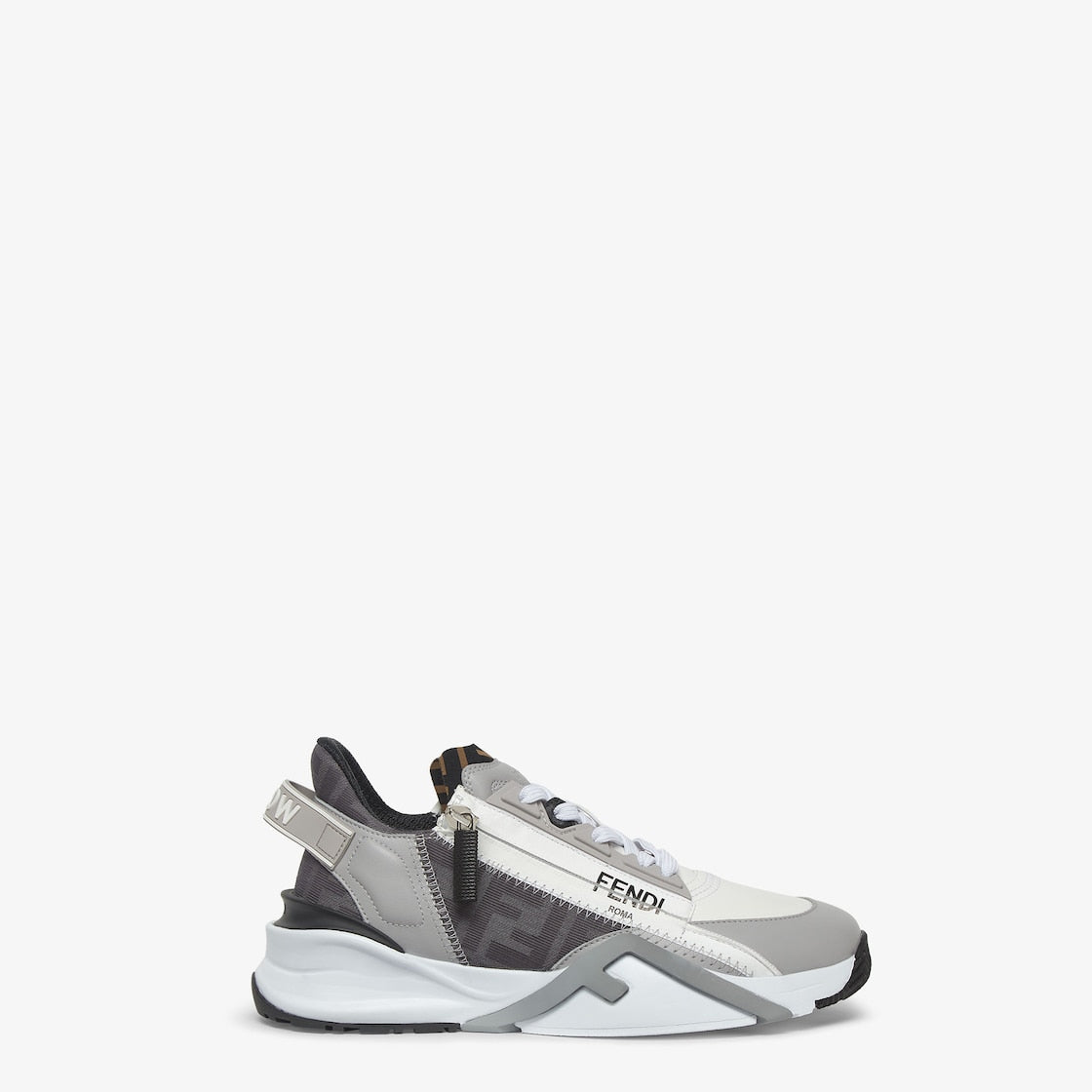 Flow Sneakers – customized with pattern on the tongue and rubber tab with embossed logo on the back – LUX VERSE Luxury Designer Fashion Outlet