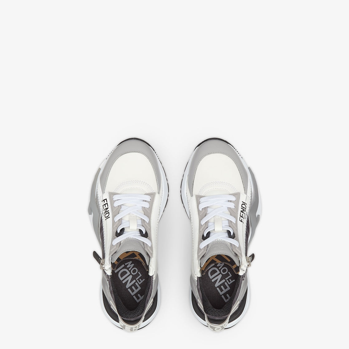 Flow Sneakers – customized with pattern on the tongue and rubber tab with embossed logo on the back – LUX VERSE Luxury Designer Fashion Outlet