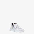 Flow Sneakers Nylon White – flow sneakers with adjustable elastic laces and side zipper closure – LUX VERSE Luxury Designer Fashion Outlet