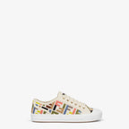 Domino Multicolor Canvas Sneakers – the white sole with contrasting bottom features a combination of embossed textures, – LUX VERSE Luxury Designer Fashion Outlet