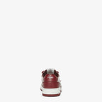 Lace-up sneaker Burgundy – strap with lettering – LUX VERSE Luxury Designer Fashion Outlet