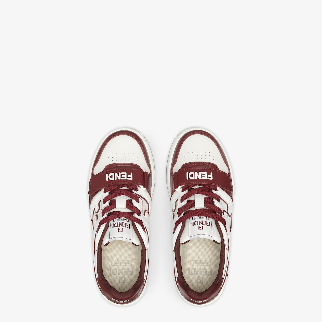 Lace-up sneaker Burgundy – made of burgundy leather with white leather details – LUX VERSE Luxury Designer Fashion Outlet