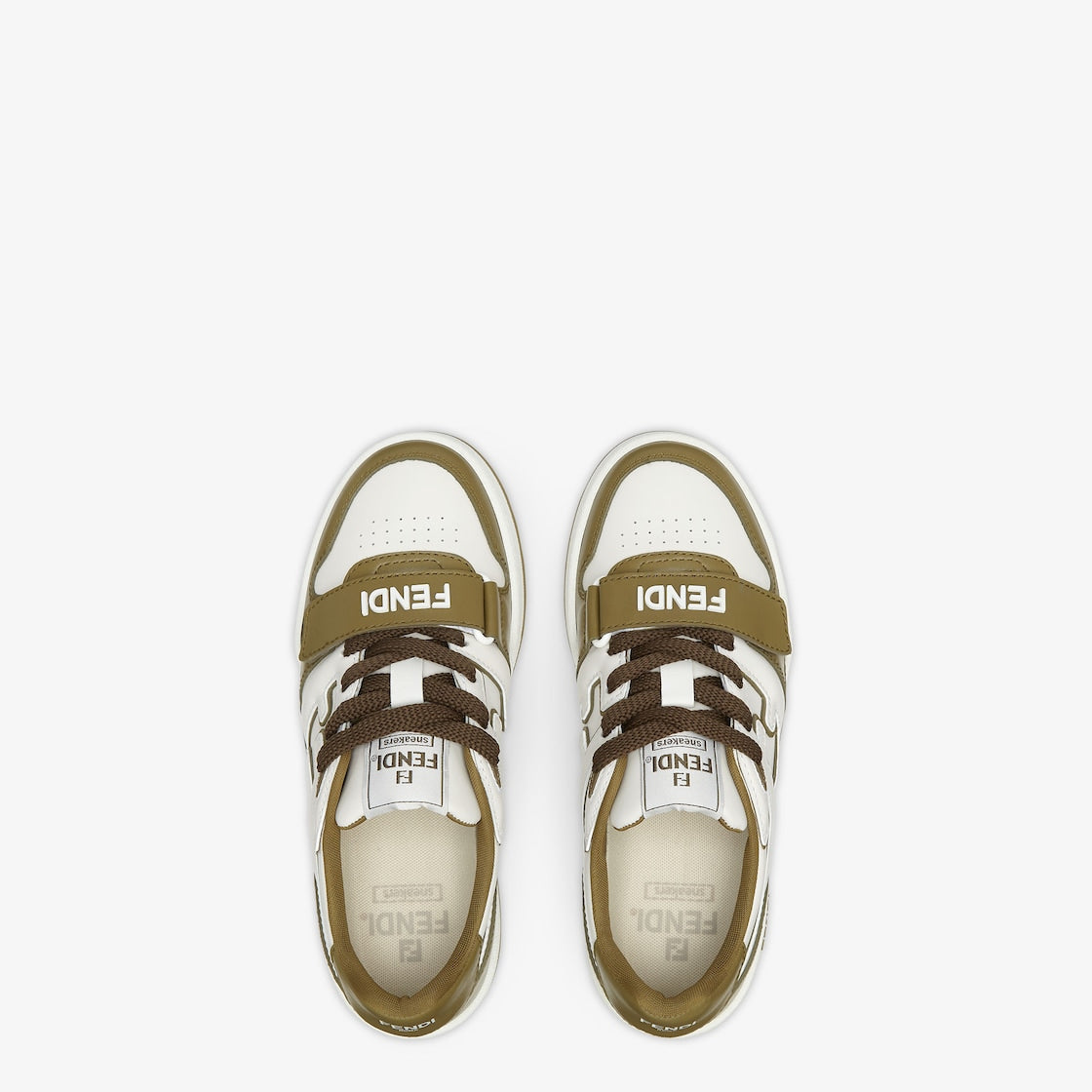 Lace-up sneaker Green – made of olive green leather with white leather details – LUX VERSE Luxury Designer Fashion Outlet
