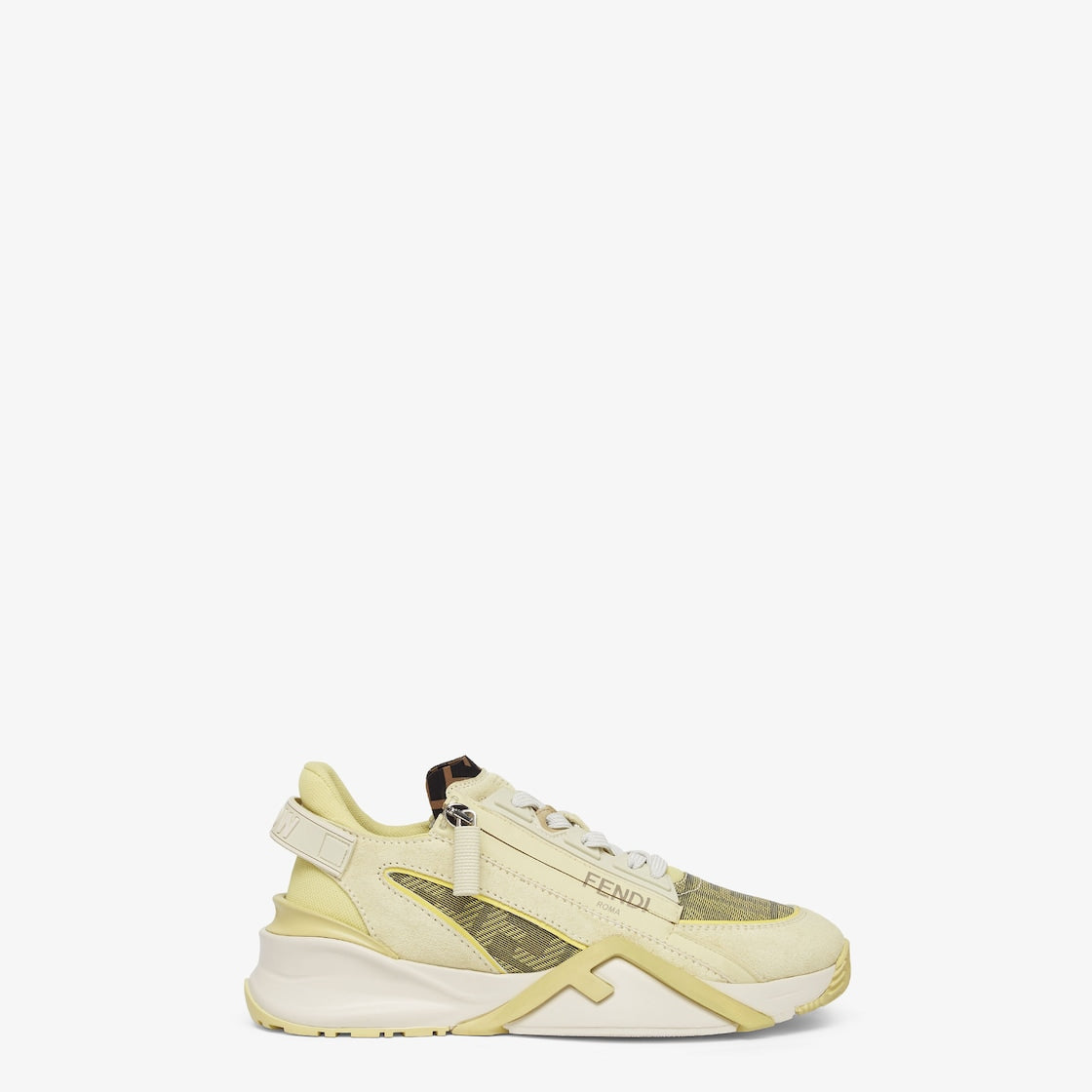 Flow Sneakers Yellow – made of pale yellow suede with yellow mesh inserts – LUX VERSE Luxury Designer Fashion Outlet