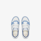 Low Top sneaker Light Blue – made of light blue leather with white leather details – LUX VERSE Luxury Designer Fashion Outlet
