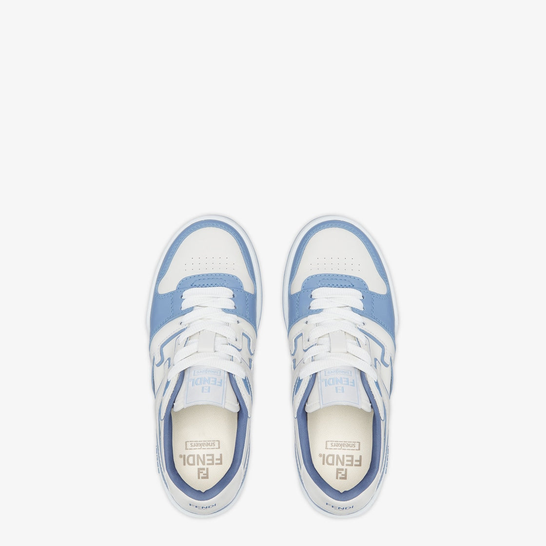 Low Top sneaker Light Blue – made of light blue leather with white leather details – LUX VERSE Luxury Designer Fashion Outlet