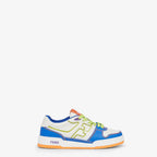 Low Top Rubber Sneaker – made of blue leather with white leather details – LUX VERSE Luxury Designer Fashion Outlet