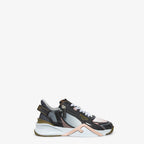 Flow Sneakers Black – customized with pattern on the tongue and rubber tab with embossed logo on the back – LUX VERSE Luxury Designer Fashion Outlet