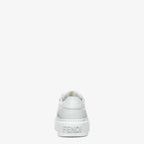 Lace-up sneaker Gray – injection-molded appliqué on the sides and flat, maxi laces in white – LUX VERSE Luxury Designer Fashion Outlet