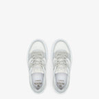 Lace-up sneaker Gray – made of light gray leather with white leather inserts – LUX VERSE Luxury Designer Fashion Outlet
