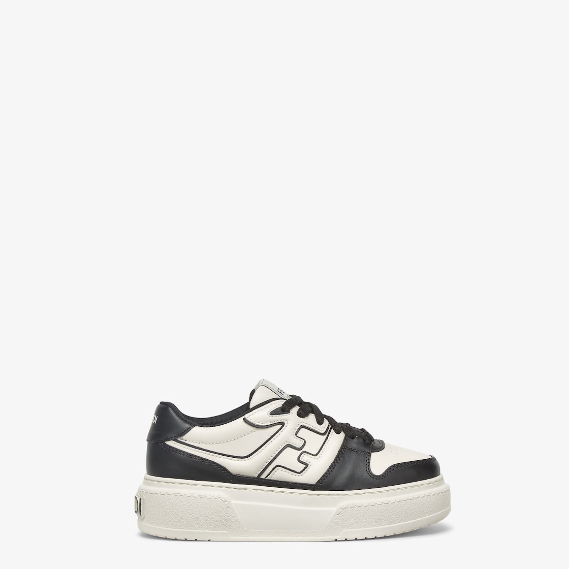 Lace-up sneaker Black – made of black leather with white leather inserts – LUX VERSE Luxury Designer Fashion Outlet