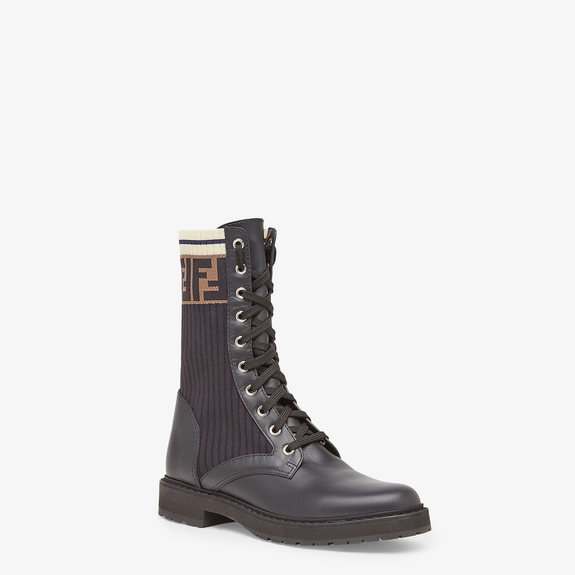 Rockoko – rockoko combat boots with stretch fabric inserts – LUX VERSE Luxury Designer Fashion Outlet