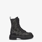 Domino Black Leather – domino combat boots with laces and side zipper on the inside – LUX VERSE Luxury Designer Fashion Outlet