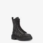 Domino Black Leather – domino combat boots with laces and side zipper on the inside – LUX VERSE Luxury Designer Fashion Outlet