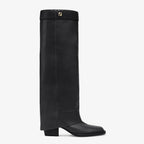 Square Toe Boots – handmade in black leather – LUX VERSE Luxury Designer Fashion Outlet