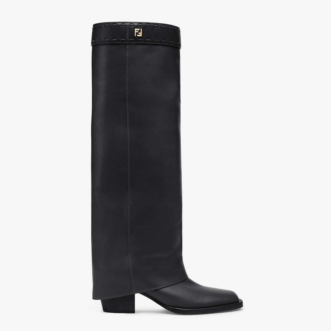 Square Toe Boots – handmade in black leather – LUX VERSE Luxury Designer Fashion Outlet