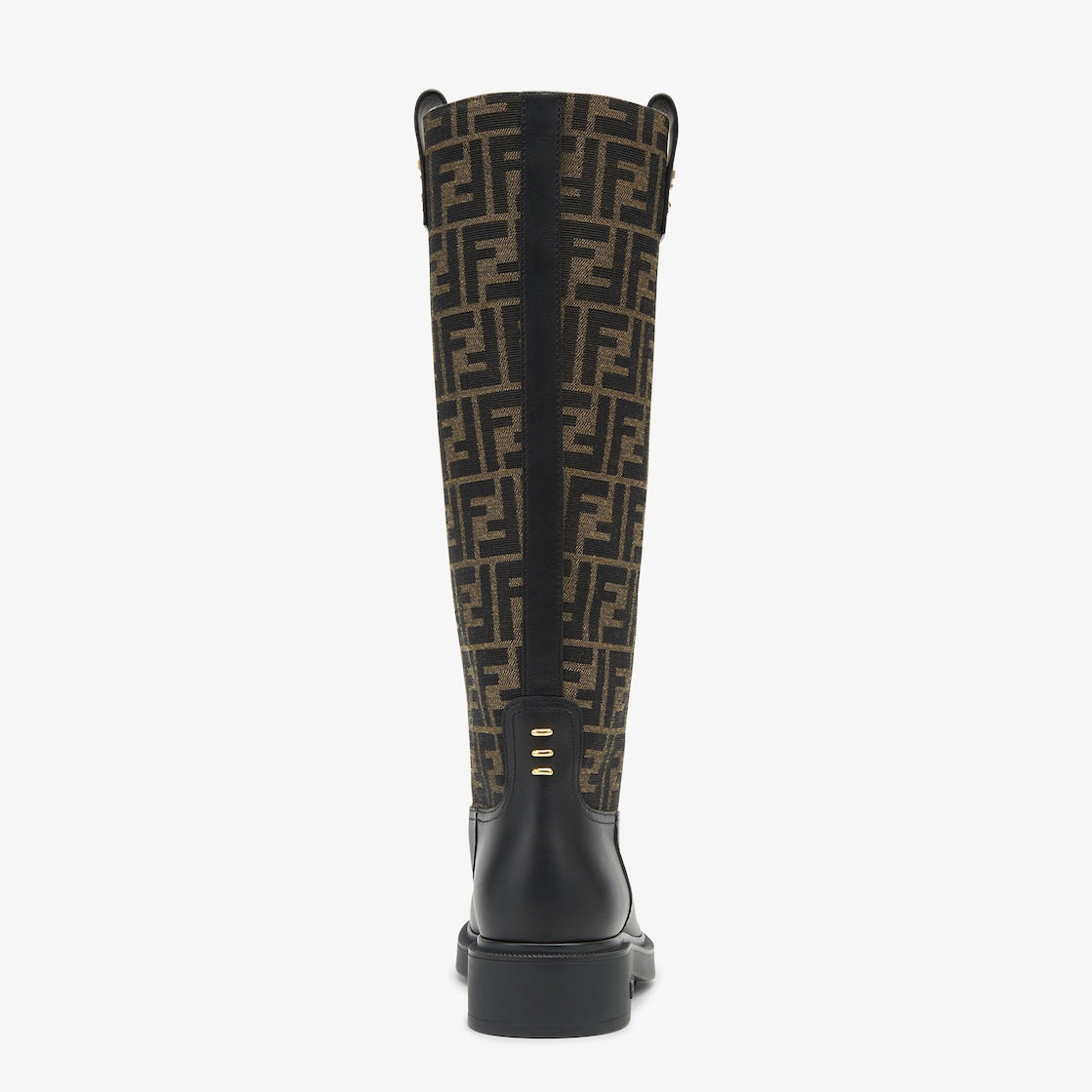 Round Toe Filo Boots – leg made of jacquard fabric with an iconic brown motif – LUX VERSE Luxury Designer Fashion Outlet