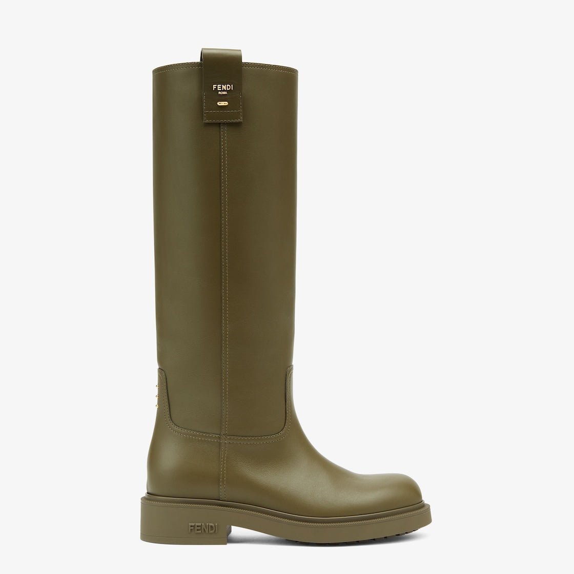 Round Toe Filo Boots Green – tubular leg boots with round toe – LUX VERSE Luxury Designer Fashion Outlet