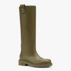 Round Toe Filo Boots Green – tubular leg boots with round toe – LUX VERSE Luxury Designer Fashion Outlet