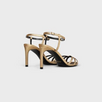 SOIR SANDAL in LAMBSKIN – 100% LAMBSKIN100% Goatskin Lining3.3 IN (85 MM) heelALMOND TOE SHAPEMETAL – LUX VERSE Luxury Designer Fashion Outlet
