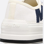 Walk'n'Platform Sneaker – the white cotton style features a comfortable thick sole, tongue and Christian laces – LUX VERSE Luxury Designer Fashion Outlet