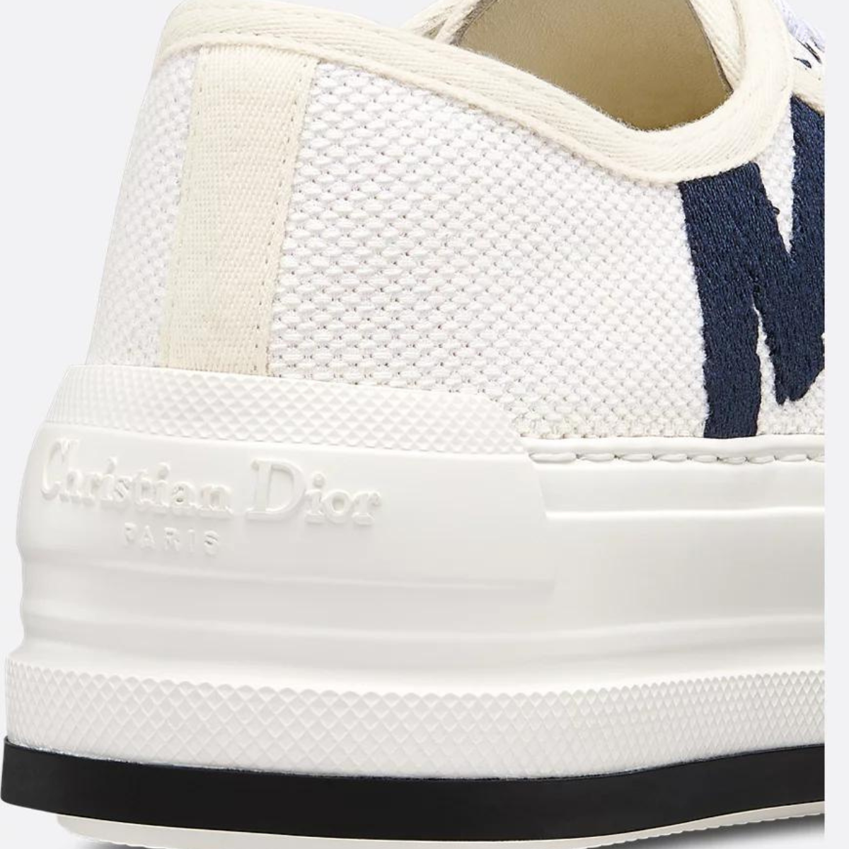 Walk'n'Platform Sneaker – the white cotton style features a comfortable thick sole, tongue and Christian laces – LUX VERSE Luxury Designer Fashion Outlet