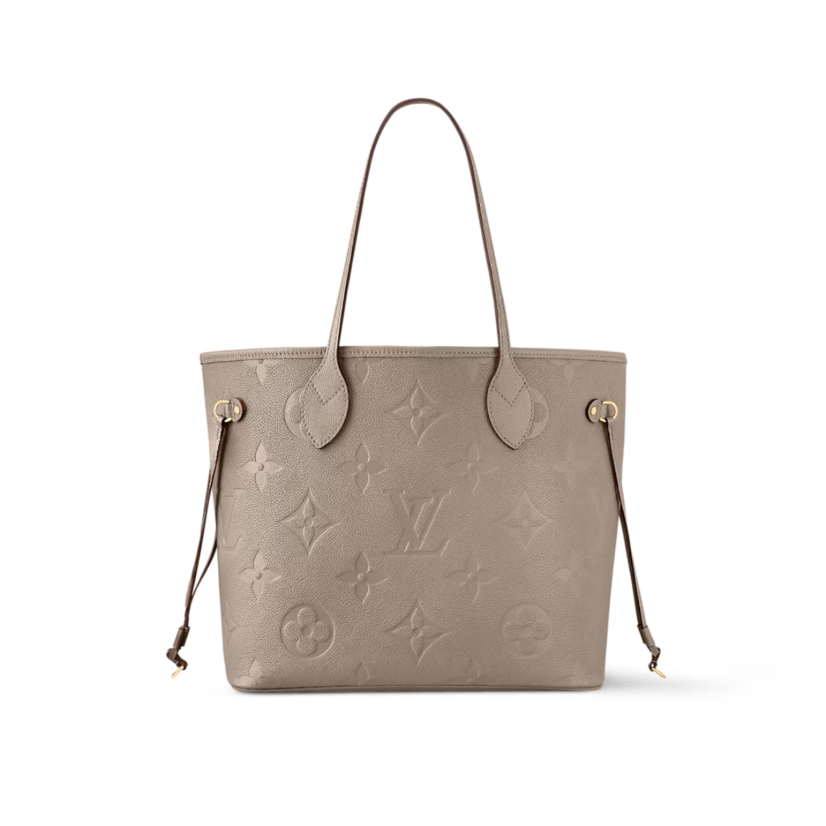 Neverfull MM Tourterelle Gray – the essential Neverfull MM tote now comes in embossed Monogram Empreinte leather – LUX VERSE Luxury Designer Fashion Outlet