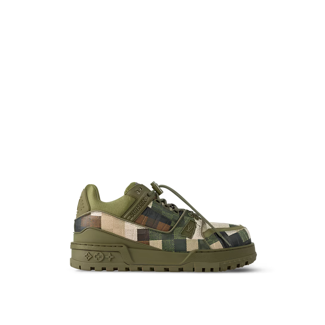 Trainer Maxi Khaki Green Sneaker – this version of the Trainer Maxi sneaker comes in calf leather printed with – LUX VERSE Luxury Designer Fashion Outlet